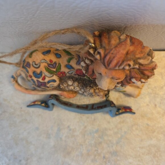 Lion and Lamb Peace Love Hanging Ornament Jim Shore Heartwood Creek Enesco - Picture 4 of 6